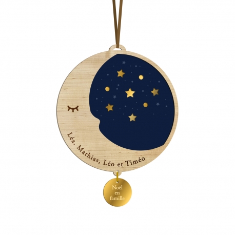 Boule de Noël personnalisée famille douce nuit