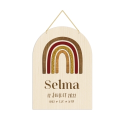 Pancarte personnalisée arc-en-ciel cadeau naissance