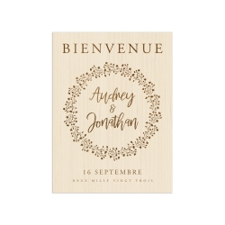 Panneau bienvenue en bois mariage champêtre à personnaliser