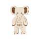 Faire-part baptême original en bois éléphant