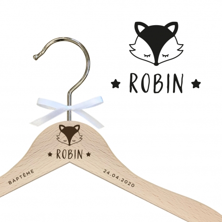 Cintre enfant personnalisé tête de renard