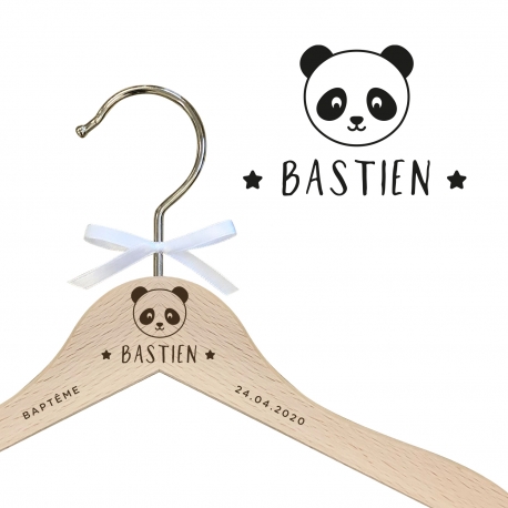 Cintre enfant en bois personnalisé panda