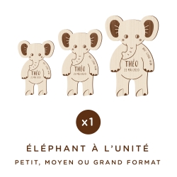 Décoration personnalisée en bois éléphant thème safari