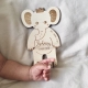 Décoration en bois éléphant personnalisée cadeau naissance