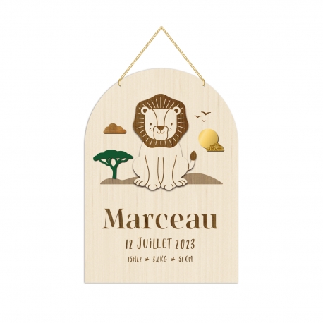 Pancarte porte personnalisée chambre enfant savane