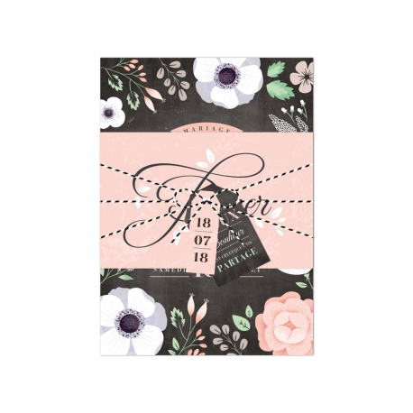 Échantillon invitation Ardoise Fleurie