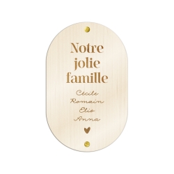 Pancarte en bois personnalisée famille, cadeau original