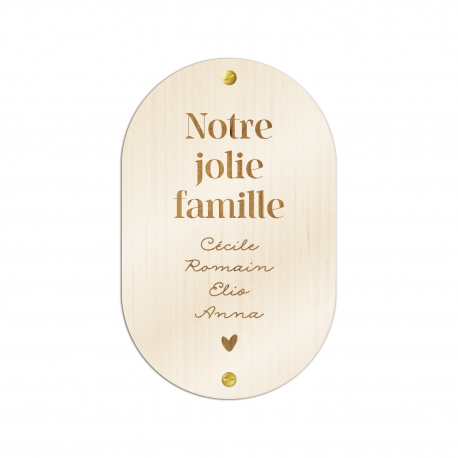 Pancarte en bois personnalisée famille, cadeau original
