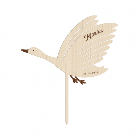 Cake topper personnalisé Oie sauvage baby shower thème oiseau