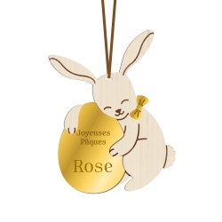 Décoration de Pâques personnalisée lapin et son oeuf