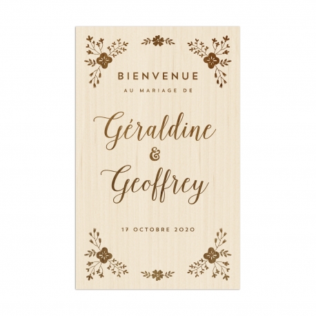 Panneau de bienvenue personnalisé mariage champêtre