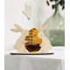 Décoration personnalisée lapins de Pâques duo