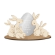 Décoration personnalisée Pâques famille lapin en bois