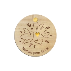 Miroir de poche maman oiseau