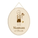 Médaille en bois personnalisée petit garçon, cadeau maman