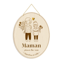 Médaille portraits 2 enfants