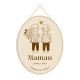 Cadeau maman de 2 enfants, décoration murale originale et personnalisée