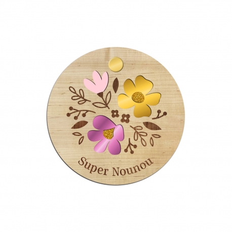 Miroir de poche personnalisé cadeau original nounou