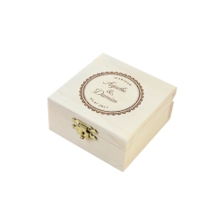 Boîte à alliances gravées avec prénoms, mariage Shabby Chic