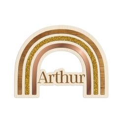 Enseigne murale personnalisée décoration enfant arc-en-ciel