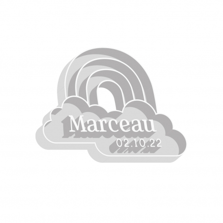 Emporte-pièce personnalisé arc-en-ciel anniversaire ou baptême