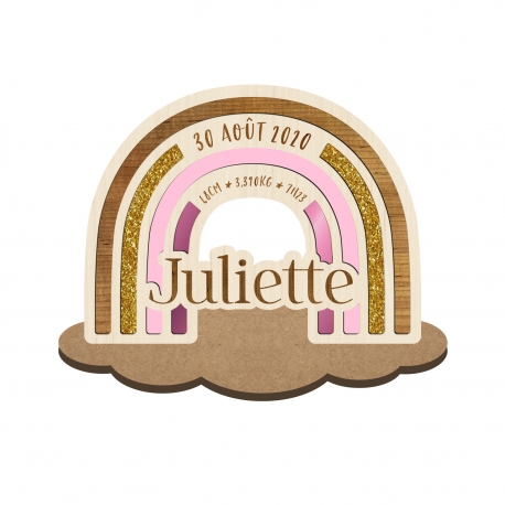 Décoration personnalisée arc-en-ciel à poser, cadeau naissance