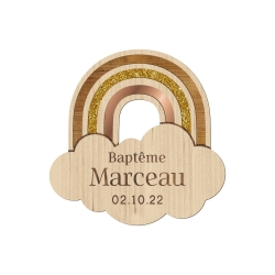 Magnet arc-en-ciel personnalisé modèle baptême cadeau d'invités