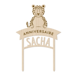 Cake topper léopard