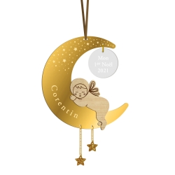 Boule de Noël personnalisée clair de lune bébé