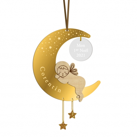 Boule de Noël personnalisée clair de lune bébé