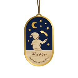 Boule de Noël personnalisée nuit céleste enfant