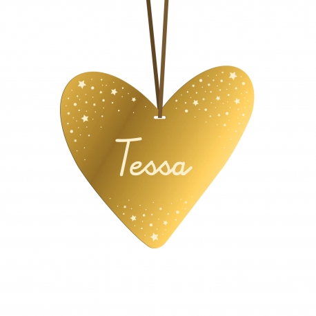 Suspension boule de Noël personnalisée Mon Petit Léon, Mon coeur étoilé