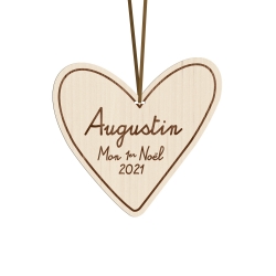 Suspension boule de Noël en bois personnalisée Mon Petit Léon