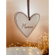 Coeur en bois personnalisé à suspendre sapin de Noël Mon Petit Léon