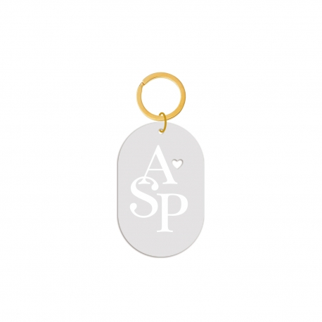 Porte-clé personnalisé initiales lettres d'amour