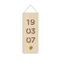 Affichette en bois personnalisée date, cadeau Saint Valentin