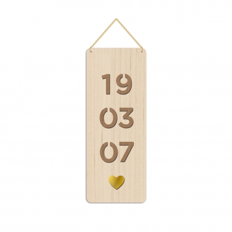 Affichette en bois personnalisée date, cadeau Saint Valentin
