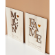 Affiche en bois initiales à personnaliser, décoration unique