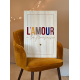 Affiche en bois grand format style loft L'amour à la française