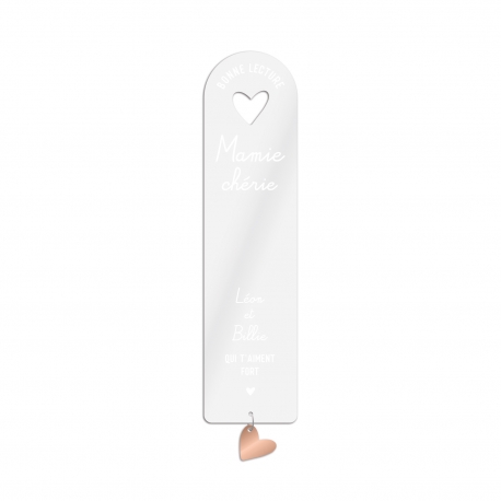 Cadeau personnalisable fête des mamies, marque-pages transparent