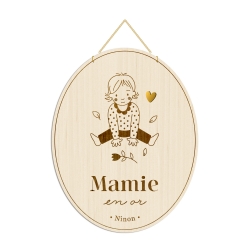 Médaille portraits petits enfants, cadeau personnalisé fête des mamies