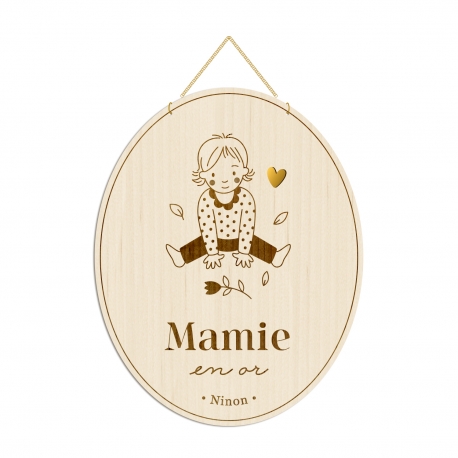 Médaille portraits petits enfants, cadeau personnalisé fête des mamies