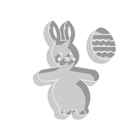 Emporte-pièces lapin de Pâques et son oeuf