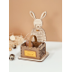 Kit chasse aux oeufs lapin en bois avec panier personnalisés