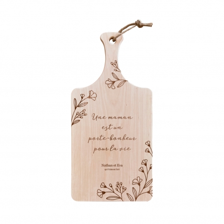 Cadeau original et utile fête des mères, planche à découper magnolias