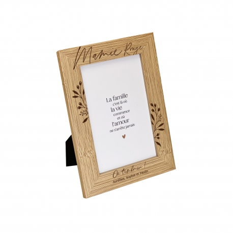 Cadeau personnalisé grand-mère, cadre photo en bois