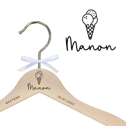 Cintre enfant en bois personnalisé thème glace