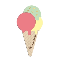 Enseigne en bois personnalisée thème glace