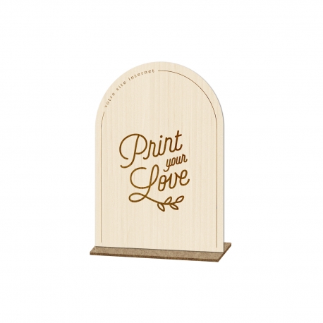 Présentoir sur pied en bois avec votre logo