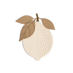 Décoration murale citron en bois
